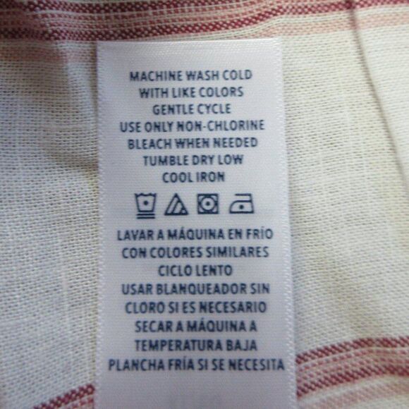 SPLENDID Linen Blend Blouse Womens XL Yoked Red White Strip V Neck Top Shirt NWT - Picture 9 of 12